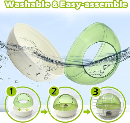 Bird Nest for Cage Bite-Resistant, Washable Clear Observation Small Bird House Hanging, Warm Birds Bed Plush Hut, Parakeet Nest to Lay Eggs Breeding Sleeping for Budgie Lovebird Canary (Green, Clear)
