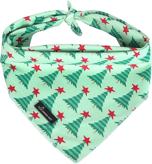 ARING PET Christmas Dog Bandanas, Green Christmas Tree Holiday Pet Bandana Scarf Triangle Bibs for Puppy Small Medium Large Boy Girl Dogs Cats-S