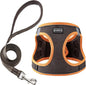 Dog Harness with Leash Set, No Pull Adjustable Reflective Step-in Puppy Pet Vest Harnesses for Small Medium Large Dogs and Cats,Brown XL