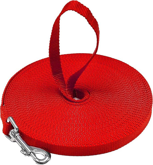 Long Dog Puppy Obedience Recall Training Agility Lead, Leash GREEN, BLACK, RED, BLUE, or ORANGE - by, Pet Supply City, LLC (20 feet)
