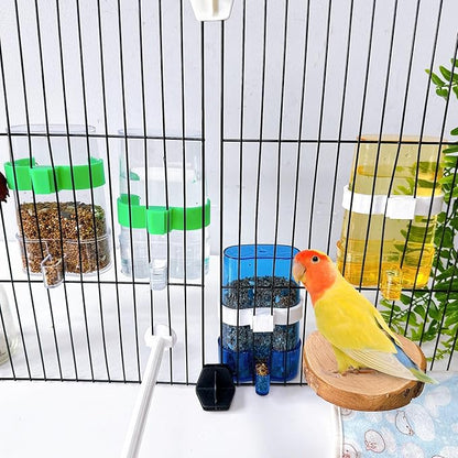 Hamiledyi Parakeet Water Dispenser 4pcs Automatic Bird Water Dispenser Transparent Container Cage Accessories Automatic Feeding for Finch Lovebird Canary Small Birds