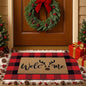 Tinideya 2 Pcs Door Mat Welcome Non Slip Coir Mats Floor Layering Doormats Seasonal for Front Porch Entryway Decor(Brown Elk)