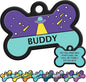 GoTags Silent Dog Tag, Personalized Engraved Bone Silicone Dog and Cat Name Pet ID Tags, Soundless No More Jingling Dog Tags (Space UFO)