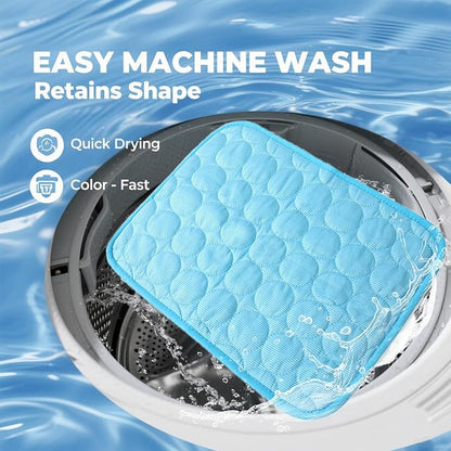 Upgraded Dog Cooling Mat, Pet Cooling Mats, Washable & Portable Pet Soft Pad, Foldable & Non-Slip Dog mats, Indoor Outdoor Uses in Kennel, Bed, Sofa or Car(Blue, M: 62×50 cm | 24×20 inch)