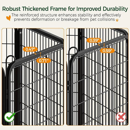 Yaheetech Dog Playpen Outdoor, 24 inch 6 Panels Dog Pen Indoor Heavy Duty Puppy Exercise Pen Metal Pet Fence for RV Camping/Yard/Garden