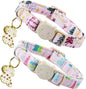 Elegant little tail 2 Pack Cat Collar- Christmas Cat Collars Breakaway with Bell Pendant Wedding Kitten Boy Girl Safety Adjustable 7-12 Inch Collar for Small Cats Puppy