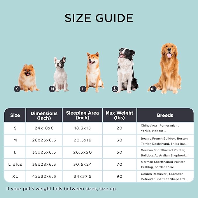 Bedsure Orthopedic Dog Bed Medium Size Dogs - Washable Medium Dog Cat Bed Waterproof, Comfort Pet Couch Sofa with Washable Removable Cover, Pets Bed with Nonskid Bottom, Cooling Blue, 28"