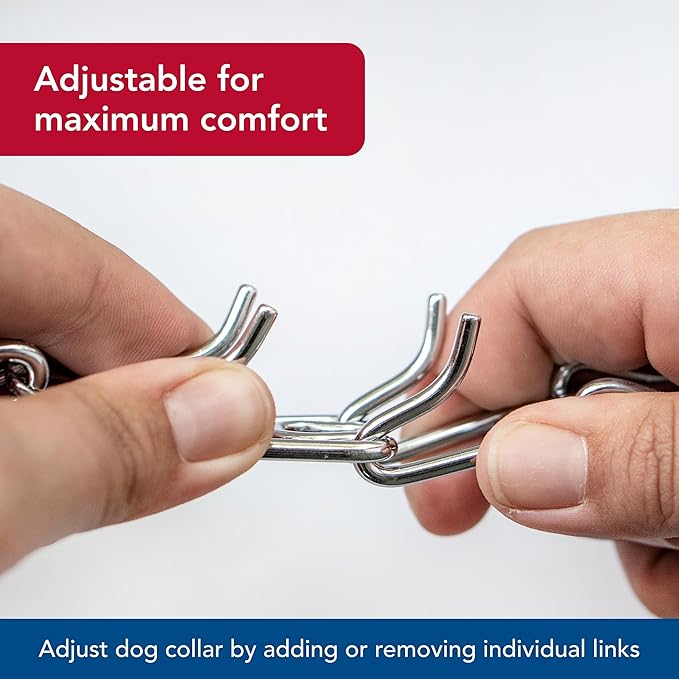 Herm Sprenger Ultra-Plus Prong Dog Training Collar, Chrome, 3.25 mm x 20" Neck Size; 22" Chain Length