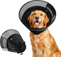 Inflatable Dog Cone for Dogs After Surgery,Soft Adjustable Elizabethan Collar for Medium Dogs,2-in-1 Dog Cone with Detachable Shield,Anti-Anxiety Comfortable Pet E-Collar Prevents Licking Wounds(M)