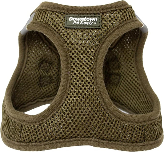 Downtown Pet Supply Step in Dog Harness for Small Dogs No Pull, Large, Hunter Green - Adjustable Harness with Padded Mesh Fabric and Reflective Trim - Buckle Strap Harness for Dogs