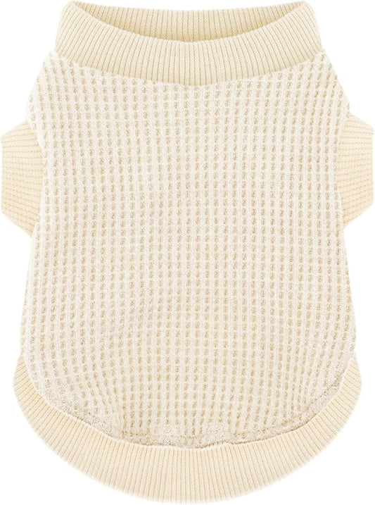 Cozy and Functional Dog Shirts for Small Puppies: Stretchable Beige Attire with Easy-On Design, Ideal for Chihuahuas and Yorkies - Enhance Comfort and Playfulness on Chill Days XX-Small