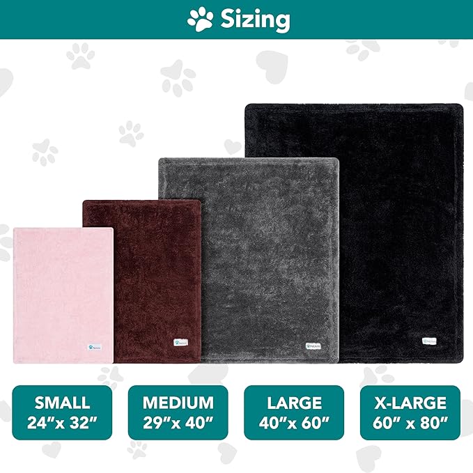 PetAmi Dog Blanket for Large Dogs, Black Fluffy Soft Sherpa Fleece for Puppies, Kittens, Calming Pet Throw for Bed, Washable Sofa Couch Cover, X-Large 60x80