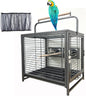 Portable and Durable Heavy Duty Travel Vet Bird Parrot Carrier Play Stand Perch Cage Feeding Bowl Stand with Handle and Accessories Prevent Beaks Out Include Cage Cover