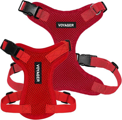 Voyager Step-in Pet Harness - All Weather Mesh, Adjustable Step in Harness for Cats and Dogs by Best Pet Supplies - Red, S