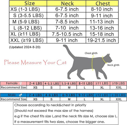 Cat Harness and Leash for Walking Escape Proof, Adjustable Cat Vest Harness, Padded Stylish Cat Walking Jackets, Polka Dot Pink, Medium