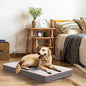 Orthopedic Dog Bed for Large Dogs - Big Waterproof Dog Crate Bed with Removable Washable Cover, Egg Crate Foam Support, Anti-Slip Bottom, Deluxe Plush Pet Bed Mat (Light Grey)