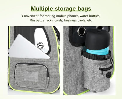 Pecute Pet Carrier Backpack, Large Cat Carrier Backpack Hold Up to 22 Lbs, Expandable cat Backpack with Breathable Mesh for Medium Dogs Cats, or 2 Small Pets, Dog Backpack Carrier for Travel Hiking