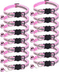 14 Pack Breakaway Cat Collar with Bell, Reflective Kitten Collar for Girl Boy Cats, Safety Buckle Adjustable 7.5-12.5 Inch, 0.4 Inch Width Lightweight, Pet Gifts (Pink)