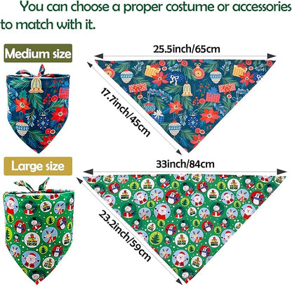 30 Pcs Christmas Happy New Year Dog Bandanas Bulk for Dogs Stitch Dog Bandanas Party Grooming M