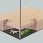 Aquarium Cave Hideout with Viewing Window - 2 Hole Corner Fish Tank Decoration for Pleco, Cory Catfish, Kuhli Loach, Shrimp & Betta Fish - Safe Underwater Tunnel for Bottom Dwellers