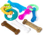Nylabone New Puppy Starter Kit, 5 Chew Toys and 1 Natural Treat for Puppies, Multi Color, Bacon & Chicken Flavor, Small Dogs - Up to 25 lbs., 6 Pack