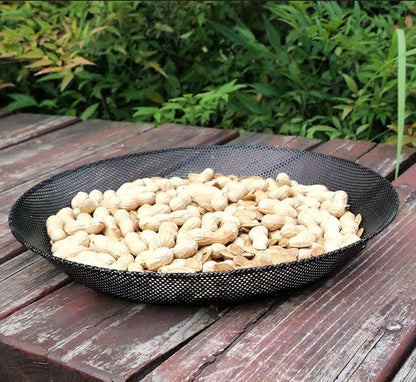 2pcs Metal Round Bird Feeders Tray, Wild Birds Seed Feeder, Mesh Tray Outdoor Accessory for Humming Bird Feeders Station