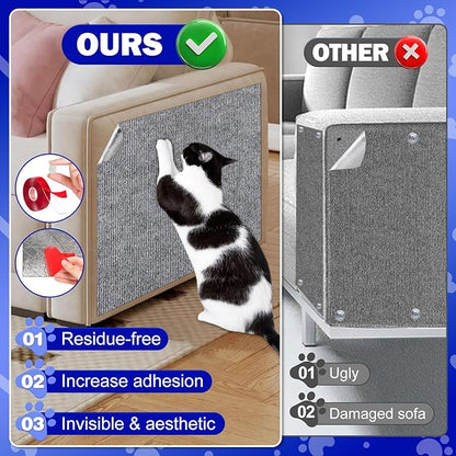 23.6x15.8 Couch Wall Corner Protection for Indoor Cats,Anti Scratch Furniture Protector from Cats Scratching,Trimmable Climbing Cat Scratcher Pad Play Mat Easy Use for Cat Board/Door/Carpet