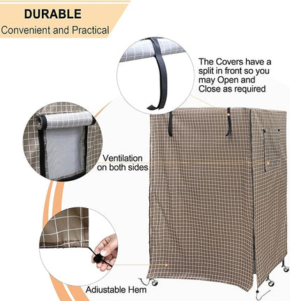 Ymiko Birdcage Cover Universal Windproof Cage Cover with Side Window Light Blocking for Large Bird Cages Hamster Cages Cat Cages Dog Cages (Brown)