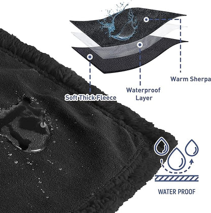 Kritter Planet Waterproof Bed Blanket for Dogs, Washable Stain Proof Pad Bed Cover, Reversible Leakproof Furniture Protector, Liquid Pee Proof Blanket for Couch Sofa, 80x60 inch, Queen Size, Black