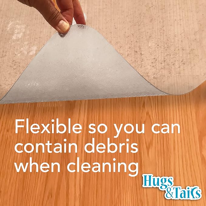 Under Pet Cage Mat for Bird Cages, Reptile Aquariums, Dog Kennels, Water-Resistant Pad for Hard Floors and Surfaces, 48 Inches x 48 Inches, Clear