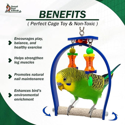 Sweet Feet and Beak Small Whirly Bird - Perfect Cage Toy Stimulates Visual and Physical Activity - Safe, Non-Toxic, Cage Accessories for Small Birds