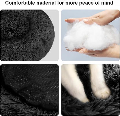 Cat Beds for Indoor Cats,15.7 Inch Small Cats Beds, Washable-Round Pet Bed for Puppy and Kitten with Slip-Resistant Bottom