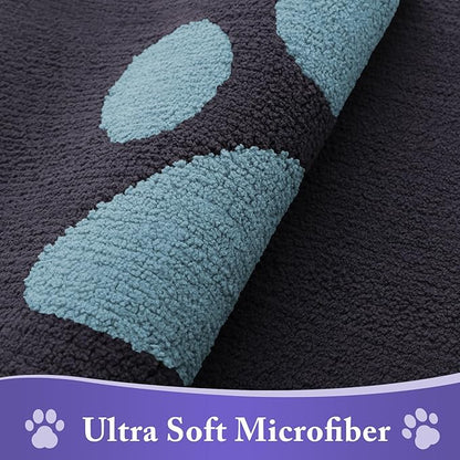 Buganda Dog Door Mat for Muddy Paws, Absorbent Dirt Trapper Non Slip Indoor Doormats, Washable Low-Profile Mat for Mud Dogs, Entryway Carpet for Inside Floor (36x24 Inches, Dark Grey and Blue)