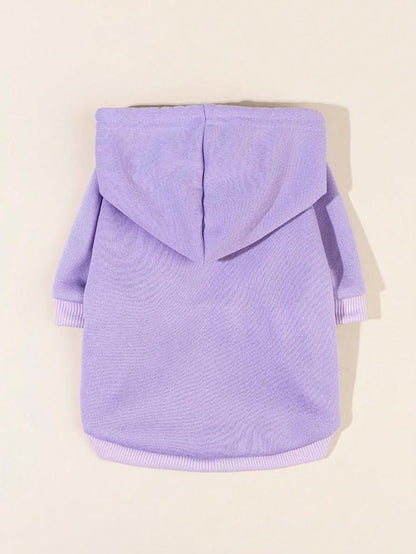 QWINEE Basic Dog Hoodie Sweatshirt Puppy Sweater Warm Cat Costumes Pet Clothes for Chihuahua Puppy Kitten Small Medium Dogs Mauve Purple Large