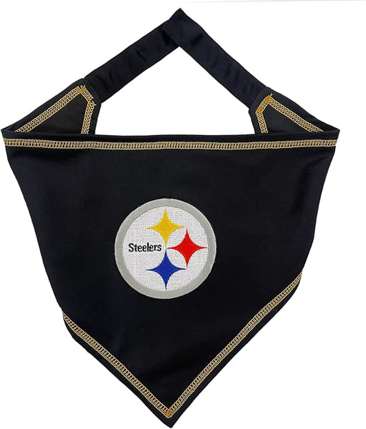 NFL Pittsburgh Steelers TIE Bandana, Large/X-Large. Dog Bandana Scarf Bib for Pet Cat Dog. The Ultimate Game-Day, Party Bandana