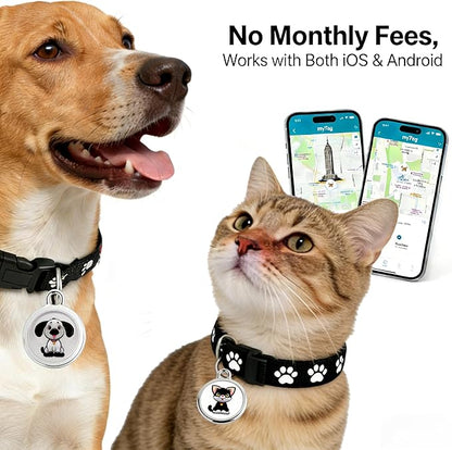GPS Pet Tracker with Apple Find My Network, Android Compatibility, Real-Time Location Tracking, Water-Resistant (DINGWEIQI02)