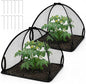 DECOHS 2 Pcs Pop-Up Mesh Plant Cover Tent, 22 x 22 x 22 Inch Garden Net Cage Guard Cover, Plant Protector Enclosure with 12 Ground Stakes for Protecting Plants Vegetable Fruit from Birds Insects