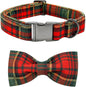 Dog Collar - Thanksgiving Turkey Dog Collar Bowtie Gift Puppy Soft Bow Adjustable Metal Buckle Pet Collar for X-Small Dogs