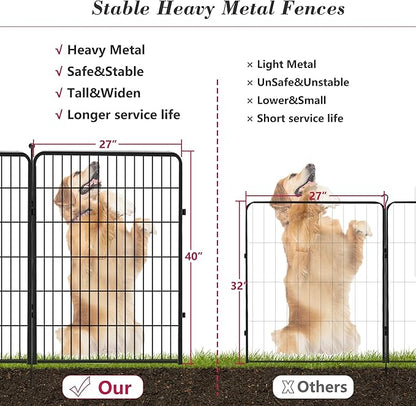Dog Playpen 40 inch 22 Panels Indoor Outdoor Dog Pen for Large/Medium/Small Dogs Heavy Duty Metal Dog Fence Outdoor for Yard, Puppy Playpen with Door Portable Pet Fence for RV Camping Yard
