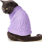 Stretchy Cat Sweater - 17 Colors & 6 Sizes | Snug Winter-Ready Knit for Boy/Girl Cats & Kittens(Purple, Large)
