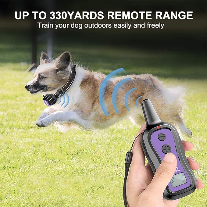 PATPET Dog Training Collar Dog Shock Collar with Remote - 3 Training Modes, Beep, Vibration and Shock, Up to 1000 ft Remote Range, Rainproof for Small Medium Large Dogs