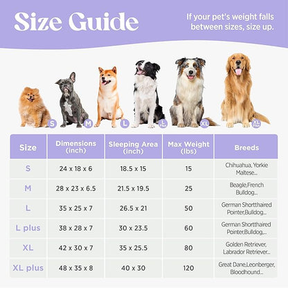 LE SURE Cute Dog Beds Large Sized Dog, Orthopedic Waterproof Large Pet Bed with Sides, High Back Non-Slip Bottom and Egg-Crate Foam Pet Couch Sofa with Washable Removable Cover, Grey