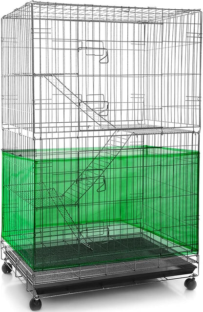 Shappy Large Bird Cage Seed Catcher,Bird Cage Cover Net Skirt Guard,Adjustable Soft Airy Mesh Net for Parrot Parakeet Macaw(118 x 15 Inch/ 300 x 37 cm,Green)