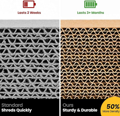 Cat Scratcher, Durable Scratch Pad, Corrugated Cardboard Scratching Board for Indoor Cats, Heavy Duty, Double-Sided Usability, Recyclable, with Catnip, Medium, 4 Packs