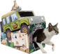 HappyCat Safari Truck Cat Scratcher House - Adventure-Themed Cardboard Cat Playhouse with Scratch Panels & Interior Space - Jungle Truck Theme Cat Activity Center