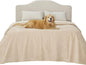 Bedsure Waterproof Bed Cover for Dogs Washable - Waterproof Blanket for Full Bed Couch Sofa Cozy, Lightweight Furniture Protector for Pet Cat Quick Drying, Sandy Tan, 82x82IN