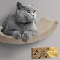 Wall Mounted Cat Hammock Bed by Pryde Pets - Floating Perch Curved Shelf, 100% Sustainable PET Felt Feline Enrichment Climber Furniture for Indoor Cats, Modern Climbing Gym Jungle Design (Oatmeal)
