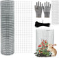CIEOVO Wire Plant Protector from Animals, Metal Mesh Plant Cage Covers Rustproof Wire Plant Cages 30 U-Stakes and 100 Ties for Plants Keeping Bunnies Chicken Squirrels Birds Chicken Duck Out