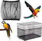 Large Bird Cage Seed Catcher, Stretchy Bird Cage Cover, Soft Nylon Mesh Skirt, Parrot Birdcage Net, Ventilate Dustproof Cover for Parrot Parakeet Macaw African (Black)