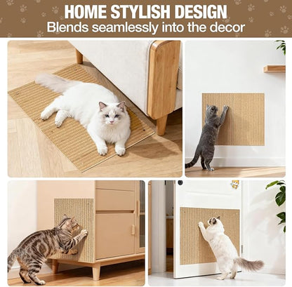 Natural Cork cat Scratch pad for Cats-cat Scratching Posts-cat scratchers for Indoor Cats-cat Scratcher Furniture for Wall & Floor - Natural Cork & Cardboard Blend, No Mess Splinters Easy Clean-2-Pack